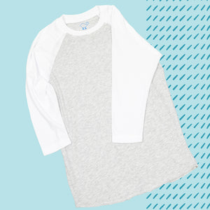 White 3/4 Sleeve Raglan