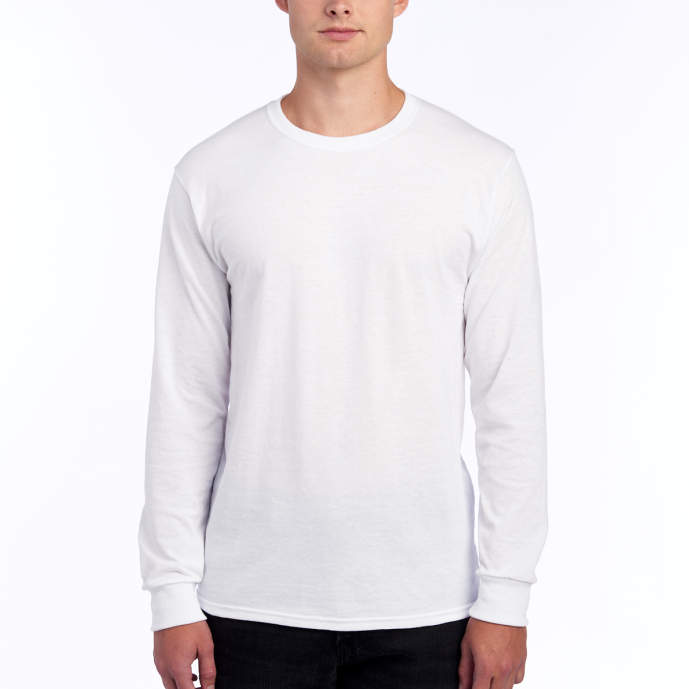 White 50/50 L/S Tee