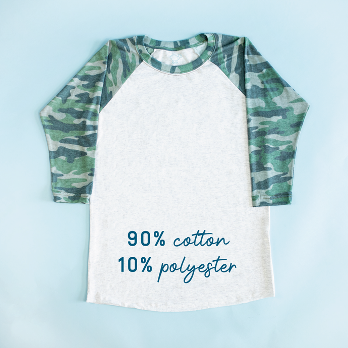 Camoflauge 3/4 Sleeve Raglan